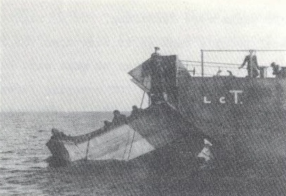 DD Tank leaving Landing Craft Tank.