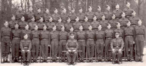 Bill's squad at Lympstone in March 1943. Bill is in the front row 2nd from the righ.