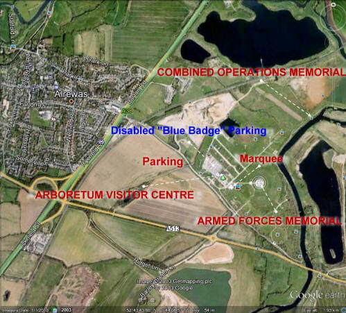 Google aerial view of the National Memorial Arboretum