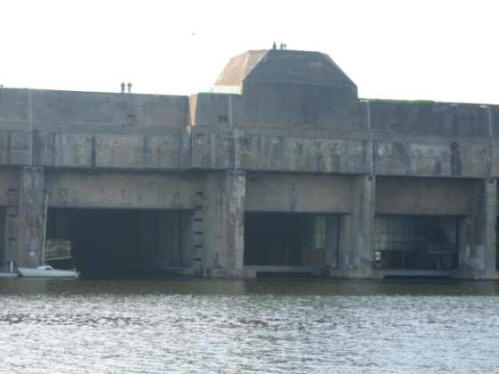 Submarine Pens at St Nazaire on the River Loire.