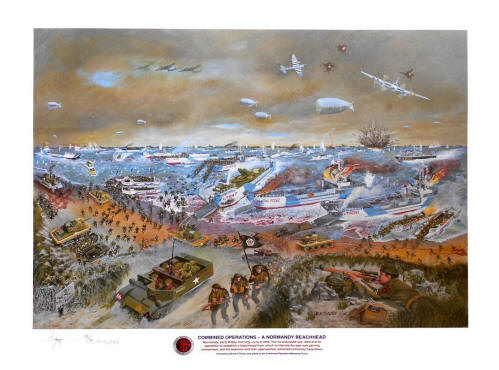 Print of painting by military artist David A Thorp. 